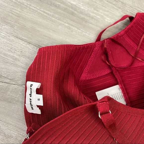 NWOT Super Down Bandage Red Crop Tank Top - Picture 5 of 8